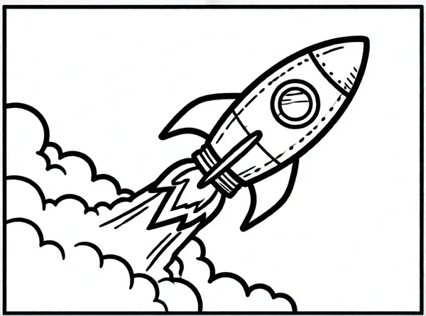 cohete despegando al espacio