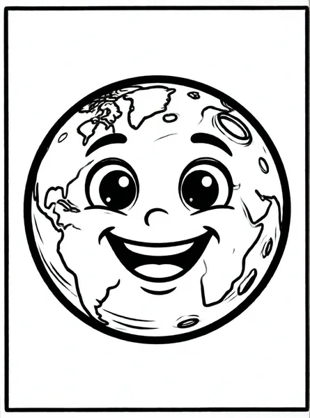 planeta sonriente con estrellas