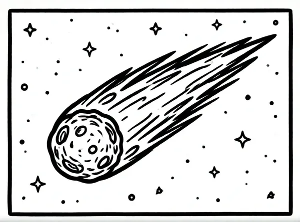 cometa brillante cruzando el espacio