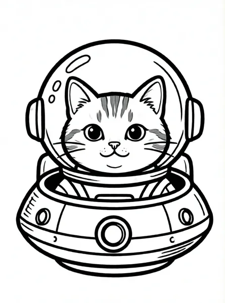 gato astronauta en su cápsula