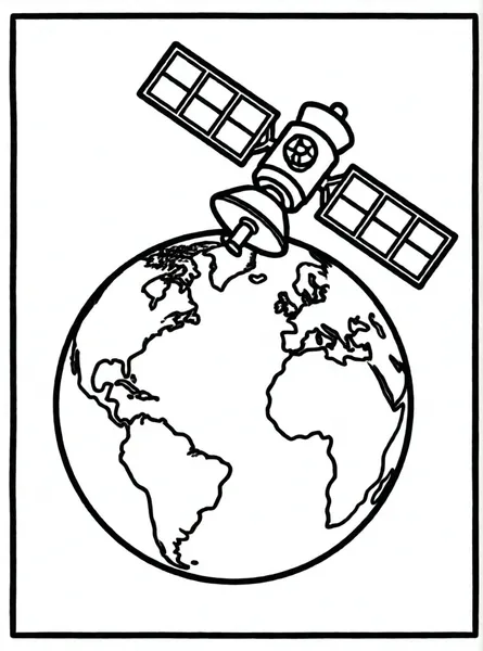 satélite cerca de la tierra
