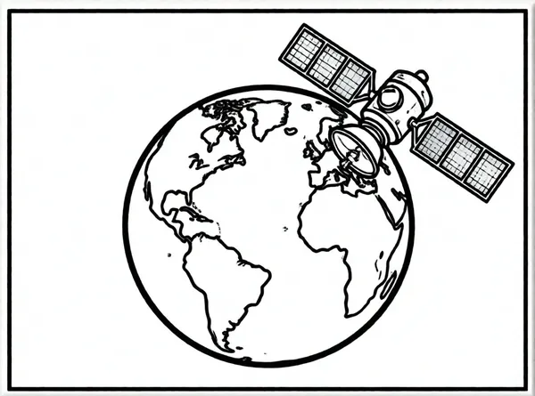 satélite cerca de la tierra