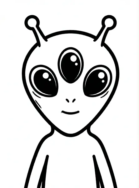 alienígena pequeño con tres ojos