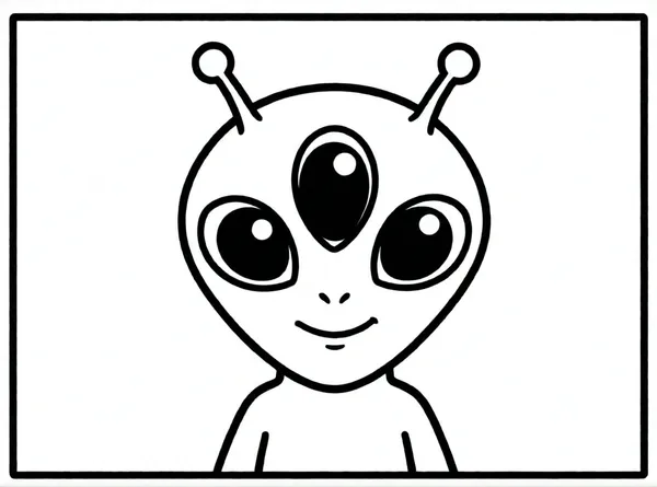 alienígena pequeño con tres ojos