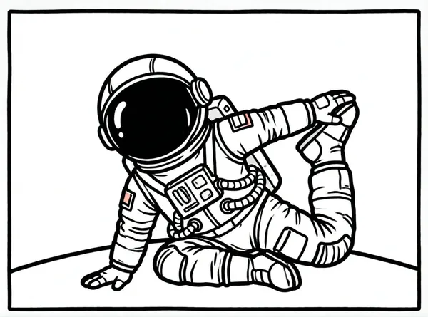 astronauta haciendo yoga