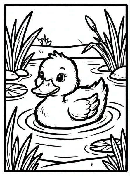 patito nadando en el estanque
