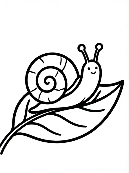 caracol lento en una hoja