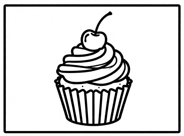 cupcake delicioso con cereza