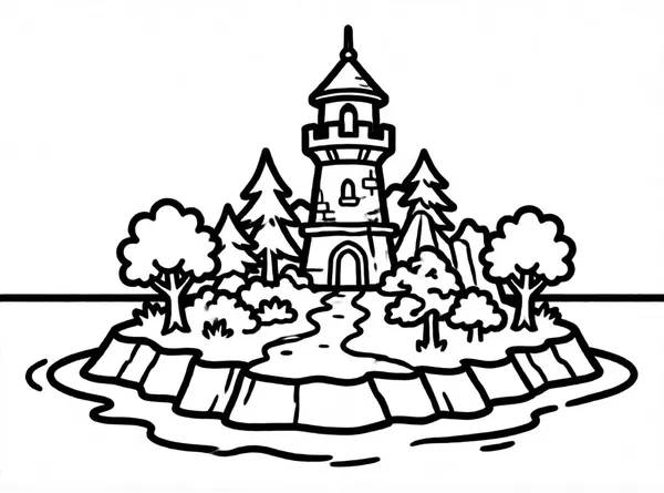 Island with Tower