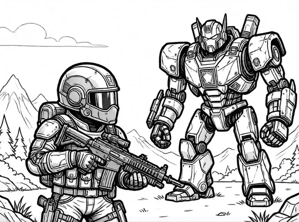 Fortnite Soldier vs. Giant Robot