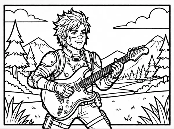 Fortnite Bard Playing Guitar