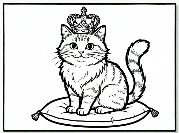 gato con corona de reina