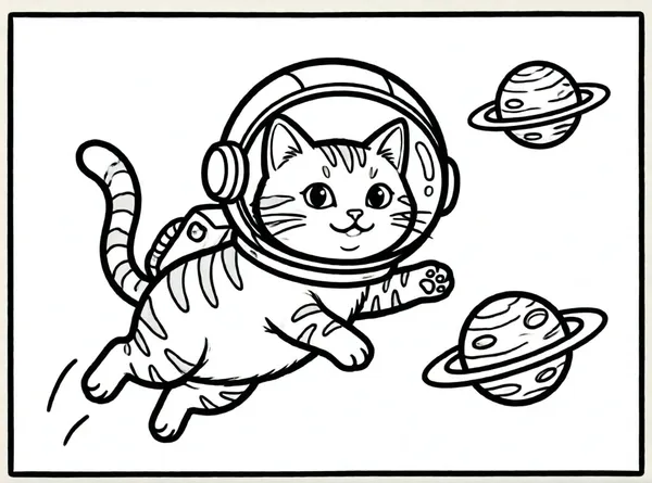 gato astronauta en el espacio