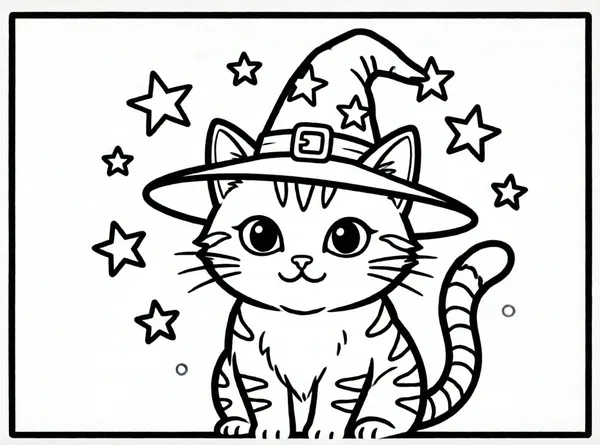 gato mago con sombrero