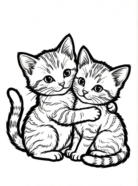 dos gatitos abrazándose fuerte
