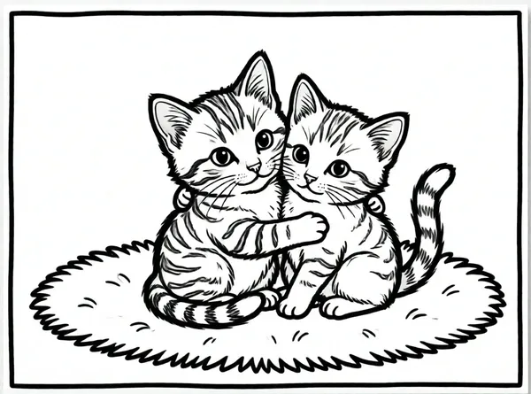 dos gatitos abrazándose fuerte