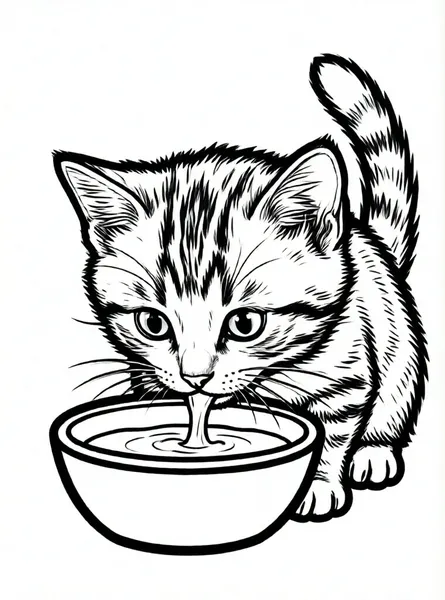 gatito bebiendo leche fresca