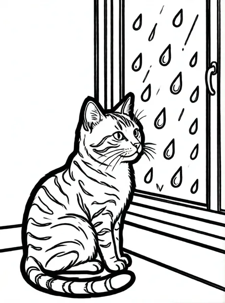 gato mirando la lluvia
