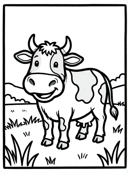 vaca feliz en el campo