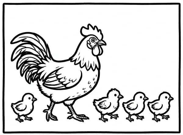 gallina con sus pollitos