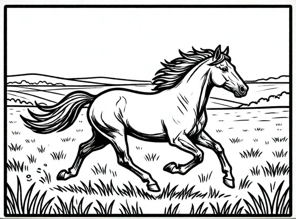 caballo corriendo en granja