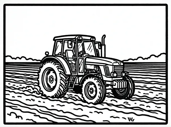 tractor trabajando en campo