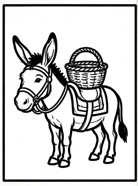 burro con cesta de frutas
