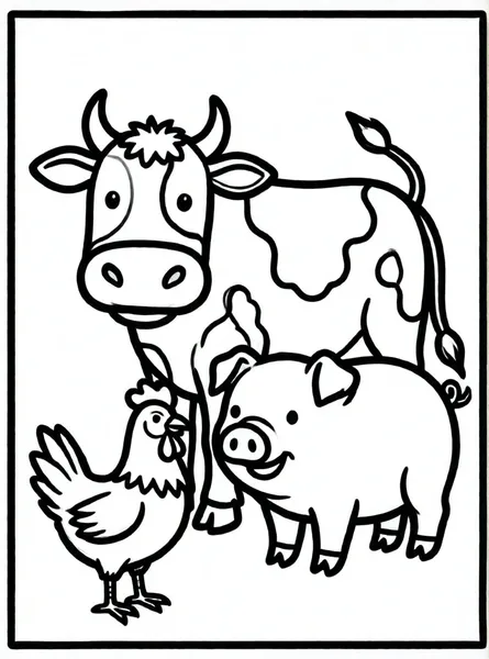 muchos animales en granja