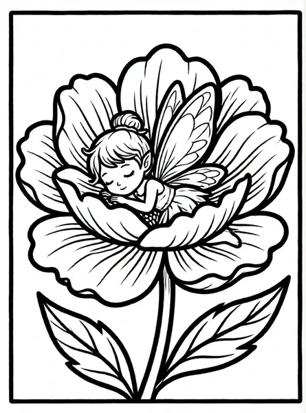 hada durmiendo en una flor