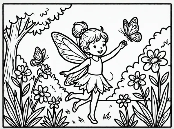 hada bailando con mariposas