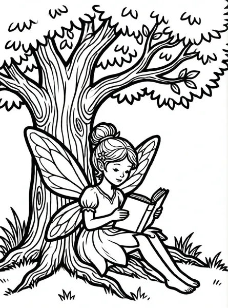 hada leyendo bajo árbol