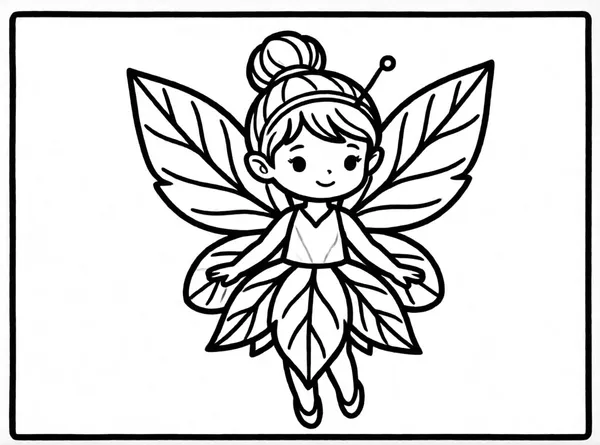 hada con vestido de hoja