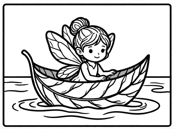 hada en barco de hoja