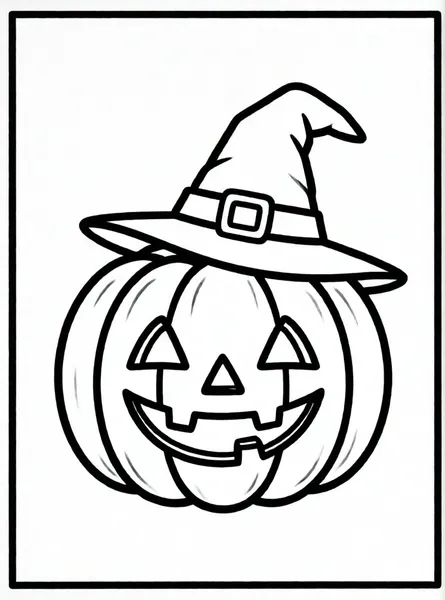 calabaza sonriente con gorro de bruja