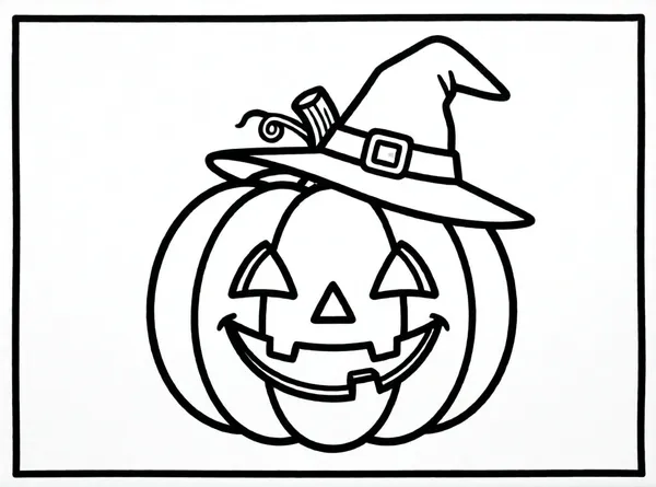 calabaza sonriente con gorro de bruja