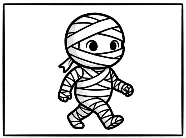 momia pequeña caminando despacio