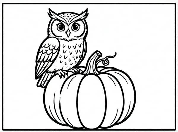búho sabio sobre una calabaza