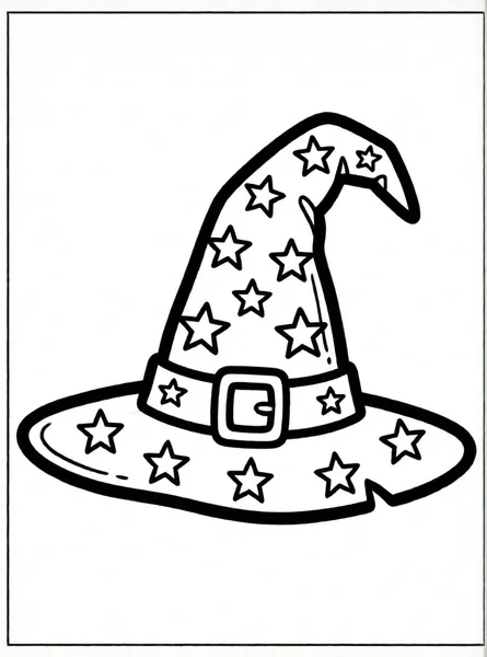 sombrero de bruja con estrellas
