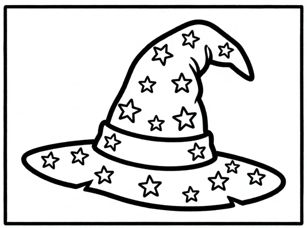 sombrero de bruja con estrellas