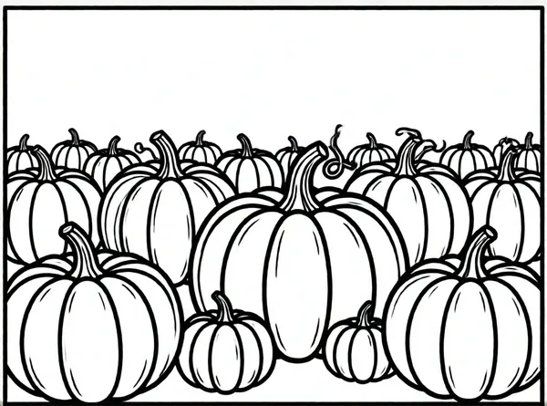 muchas calabazas en el campo