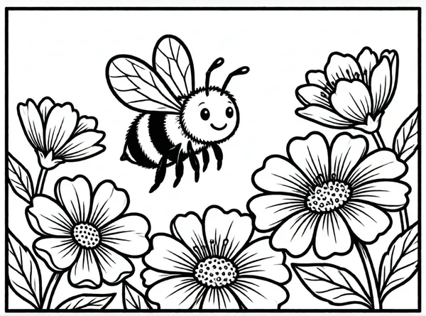 abeja volando cerca de flores