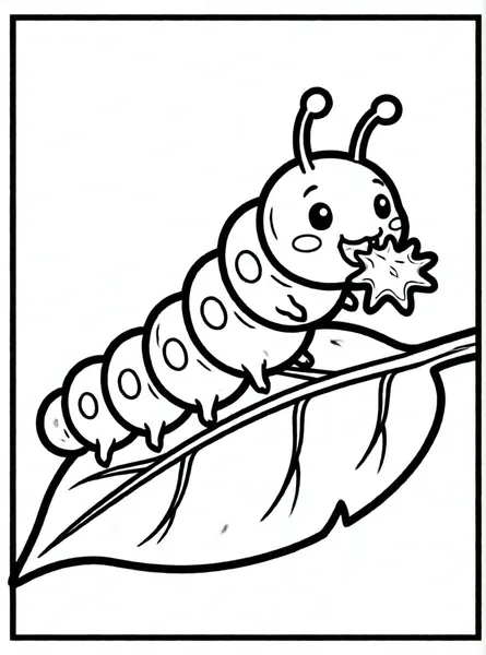 oruga comiendo una hoja