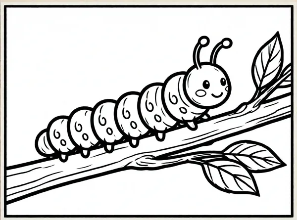 oruga comiendo una hoja