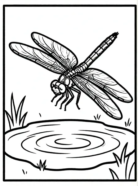 libélula sobre el agua