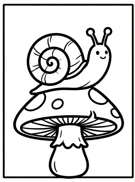 caracol en un hongo