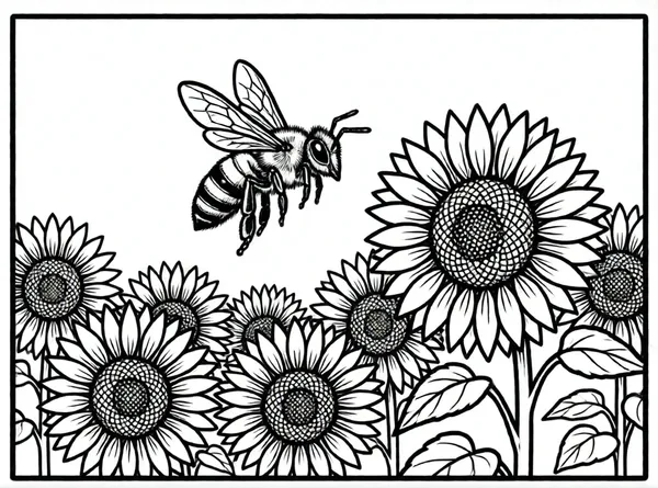 abeja en un girasol