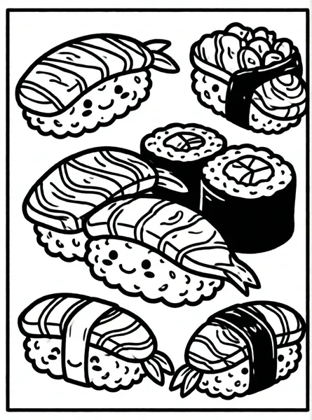 sushi con caritas felices