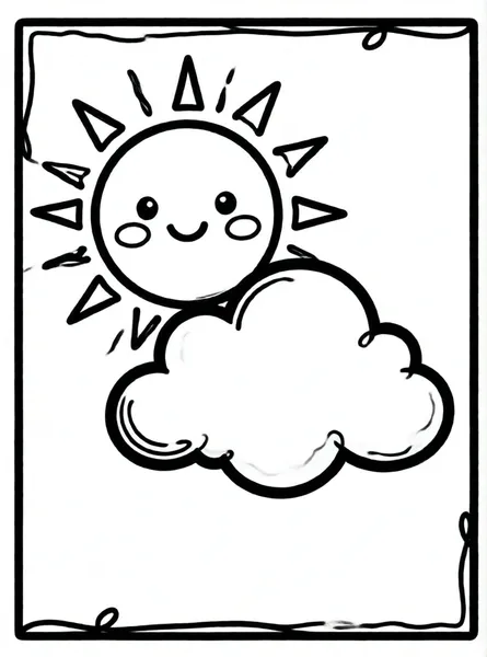 nube y sol sonrientes