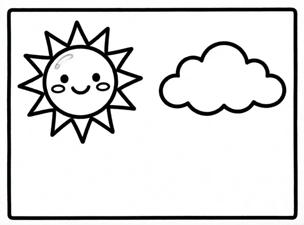 nube y sol sonrientes