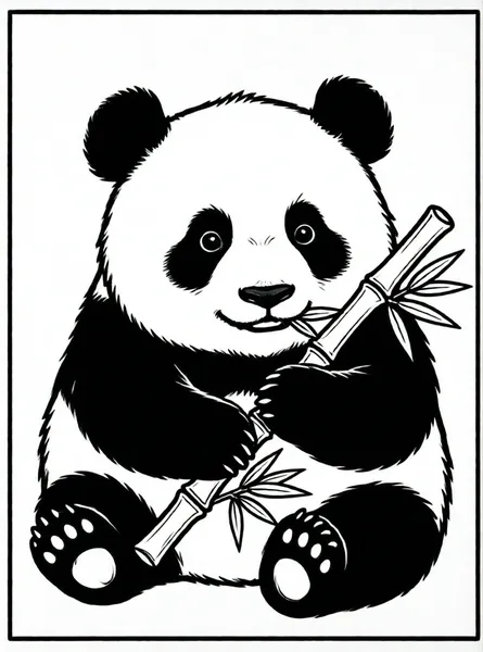 panda comiendo bambú